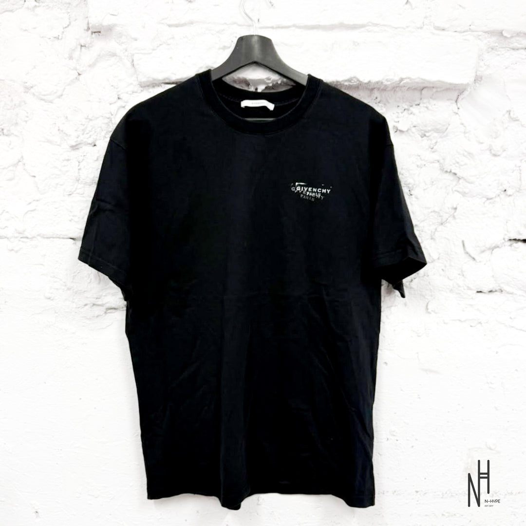 Givenchy Paris Paint Logo T-Shirt Black