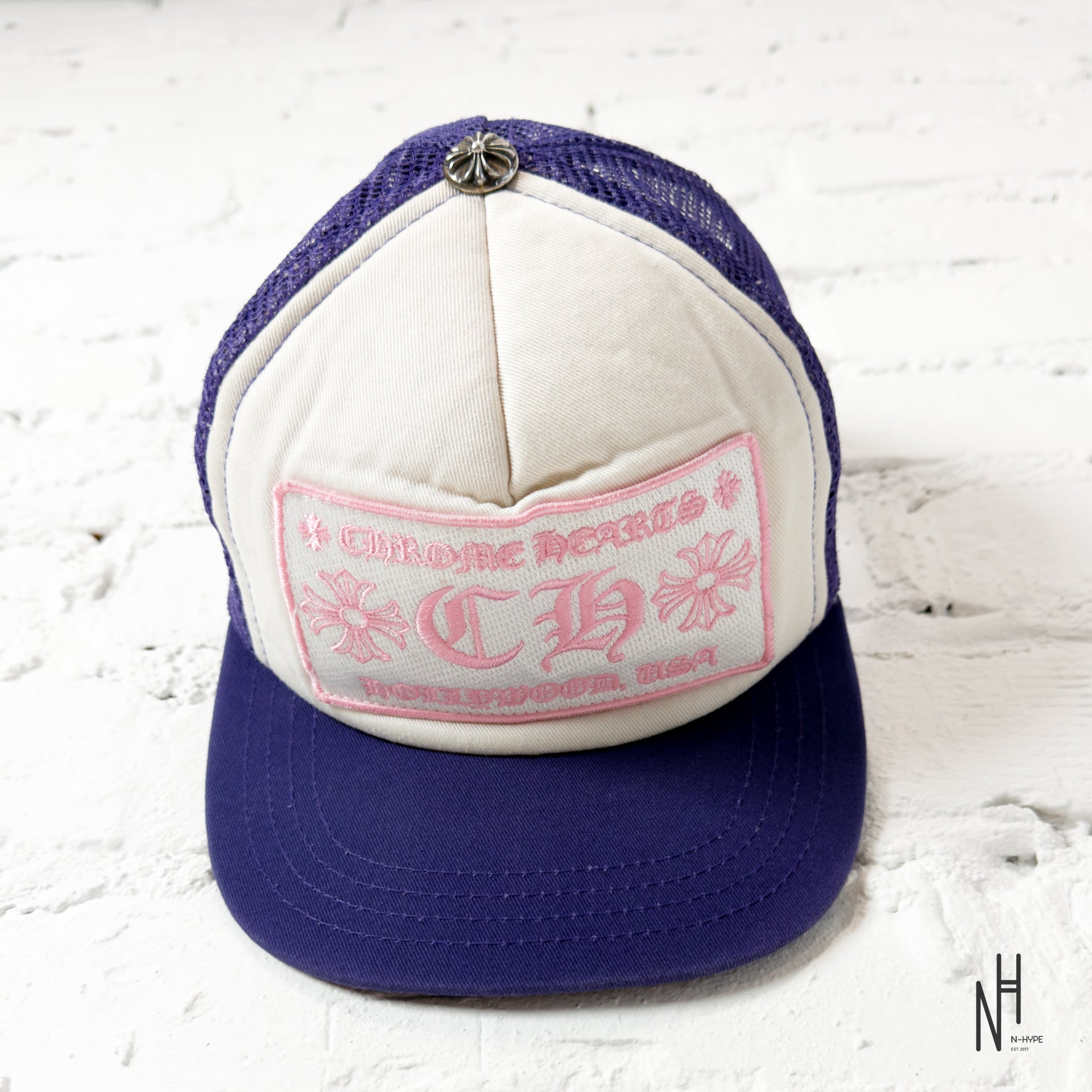 帽子 Chrome Hearts CH Trucker cap Chrome Hearts CH Trucker Hat Neon Pink Triple Cross Patches