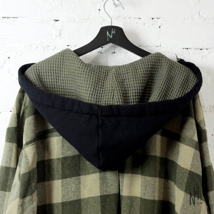 FVCKTHISBRAND FLANEL HOODIE KHAKI