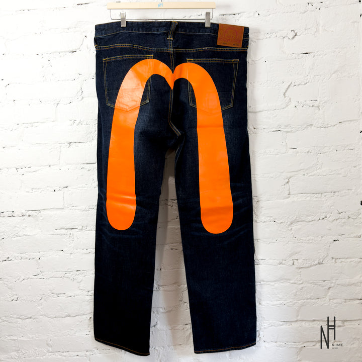 Evisu Daickock Print Baggy Orange