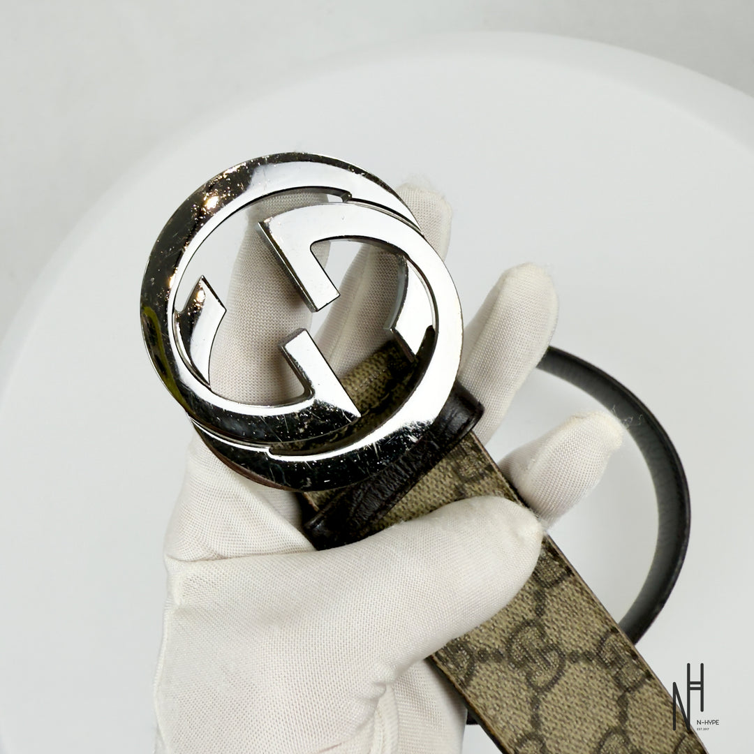 Gucci Beige Supreme Monogram Belt