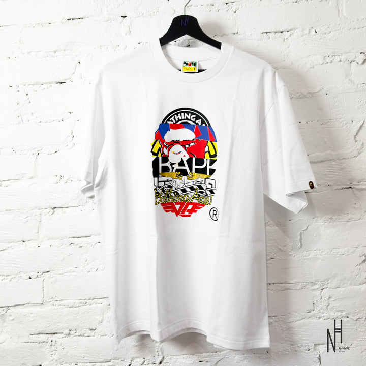 BAPE Multi Logo Ape Head Relaxed Fit Tee White