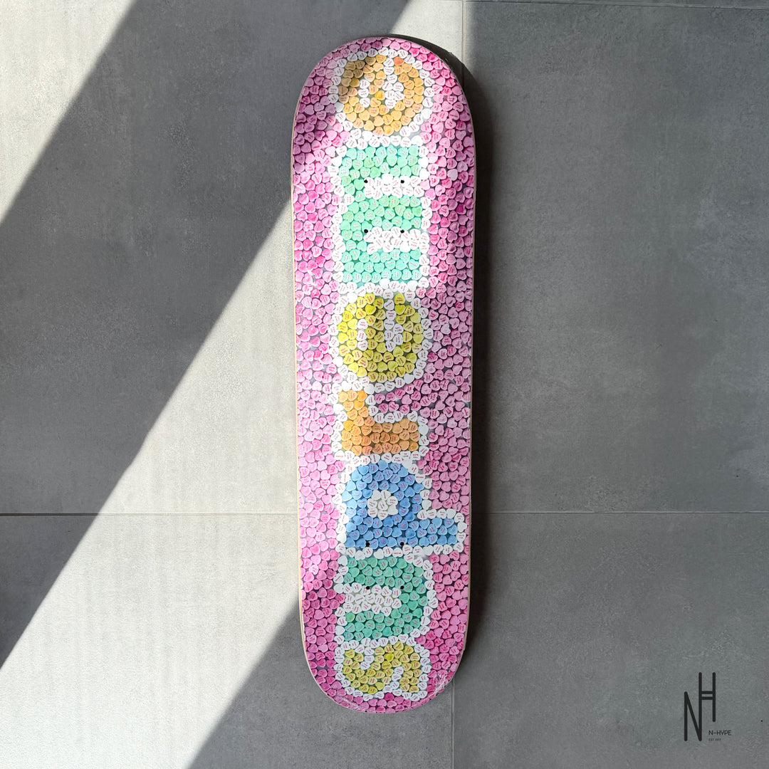 Supreme Candy Hearts Skateboard Deck Pink