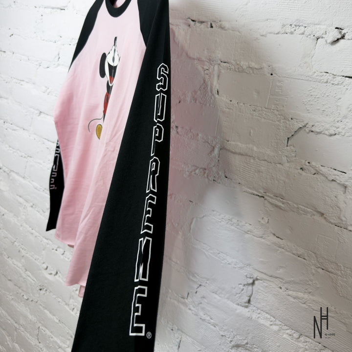 Supreme Number (N)ine Mickey Raglan L/S Top Pink