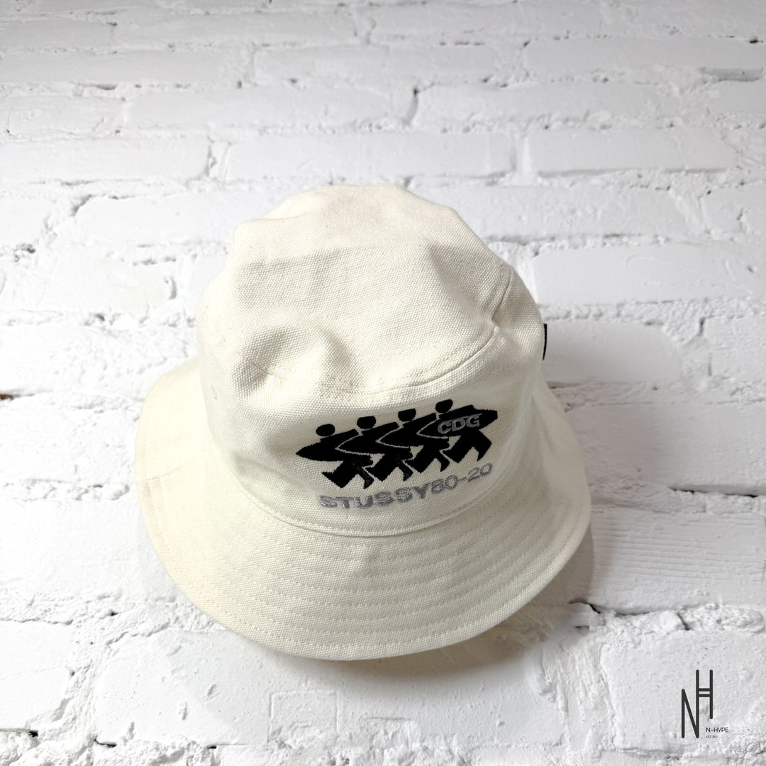 Stussy x CDG Canvas Bucket Hat Natural
