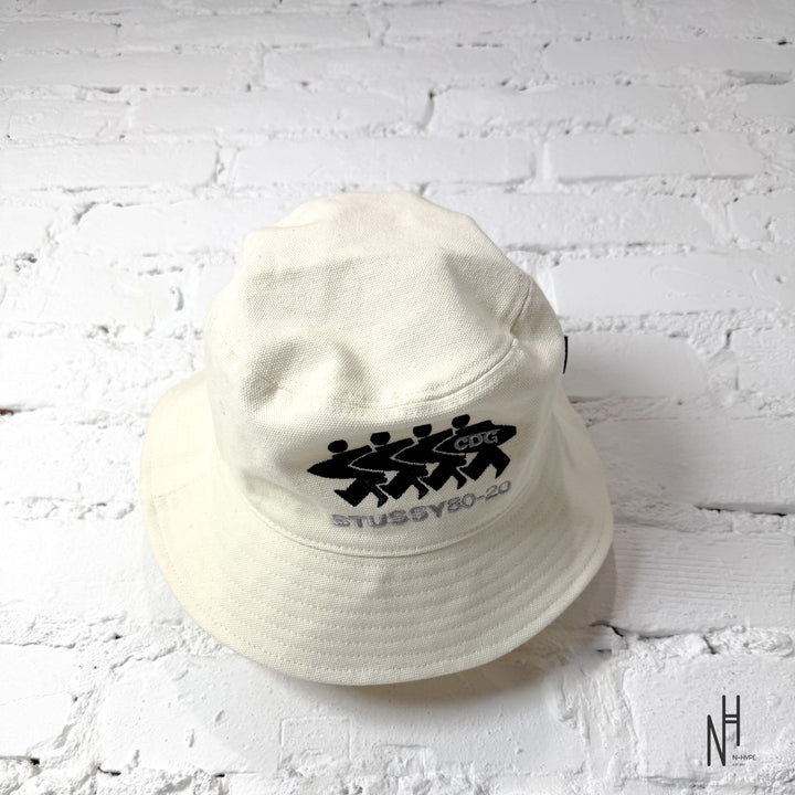 Stussy x CDG Canvas Bucket Hat Natural