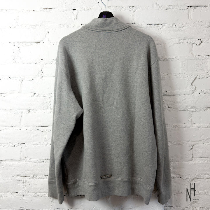 Chrome Hearts Multi Cross Patch Quarter Zip Sweatshirt Heather Grey