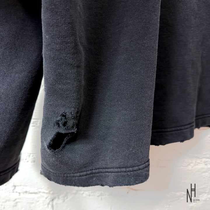 Balenciaga Distressed Zipped Sweatshirt Black