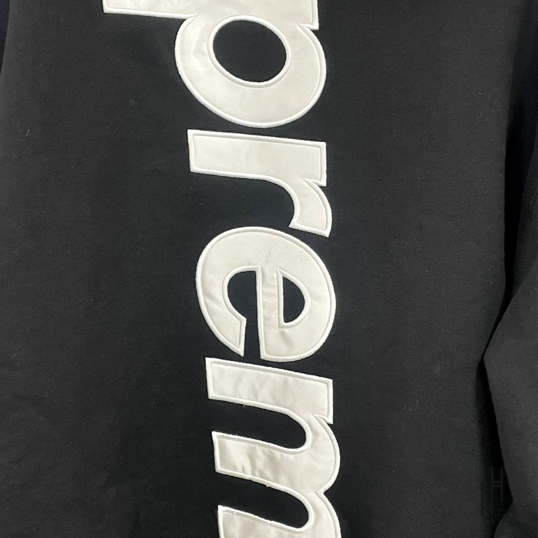 Supreme Satin Applique Hooded Sweatshirt Black