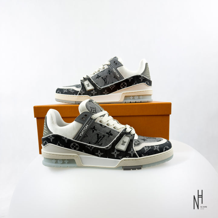 Louise Vuitton LV Trainer Monogram Denim Grey White