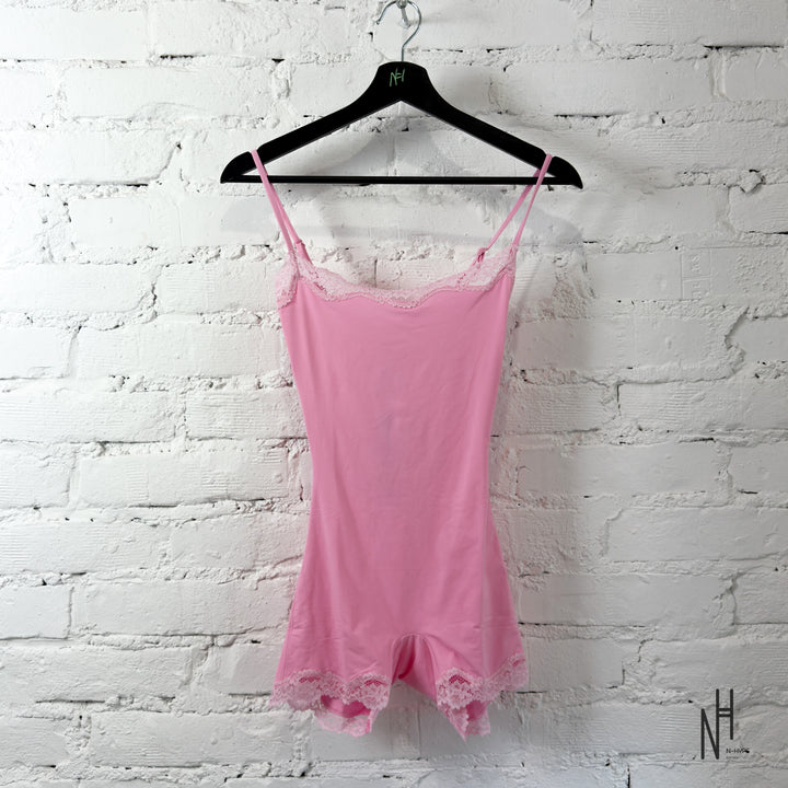 SKIMS Fits Everybody Lace Onesie Bubble Gum Tonal