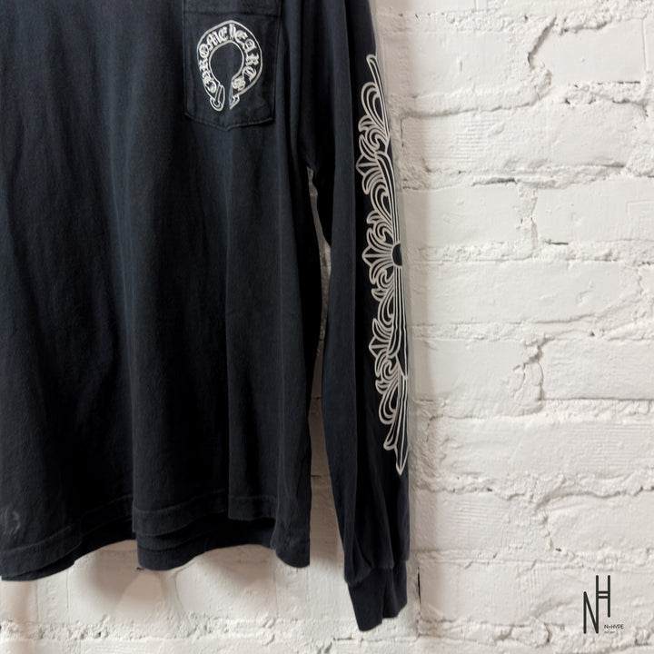 Chrome Hearts Horseshoe Floral Long Sleeve Black