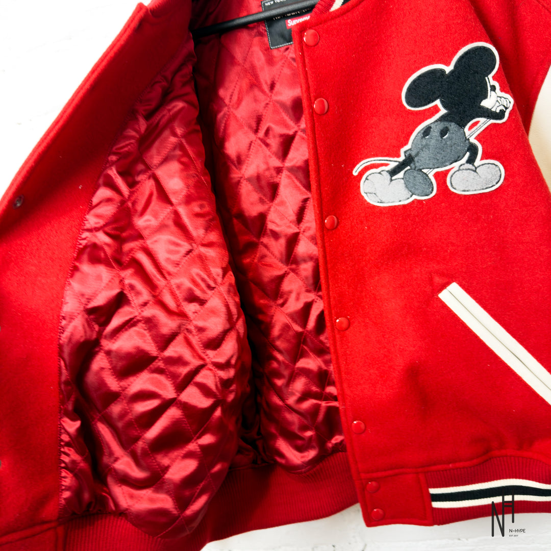 Supreme Number (N)ine Mickey Varsity Jacket Red