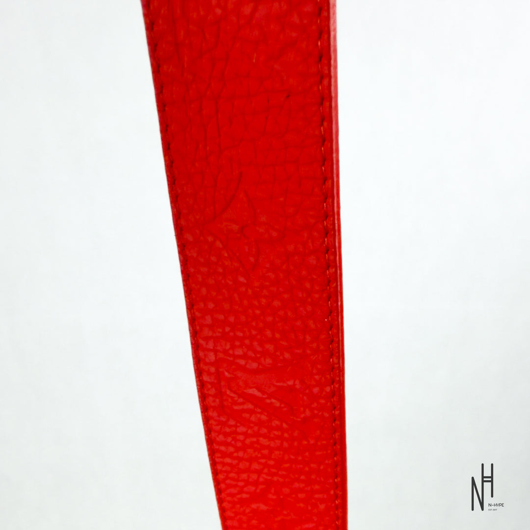 Louis Vuitton Initials 40MM Shape Leather Belt Red