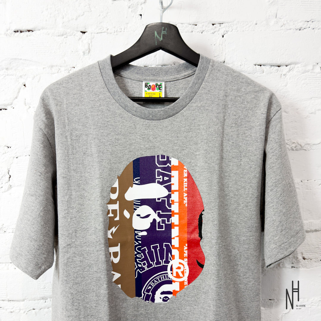 BAPE Fans Scarf Ape Head Tee Grey
