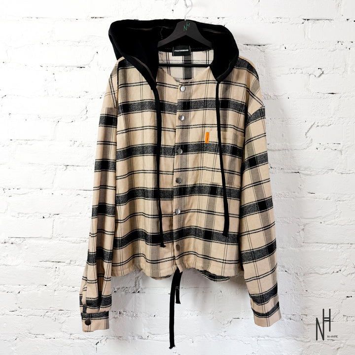 FVCKTHISBRAND FLANEL HOODIE BEIGE