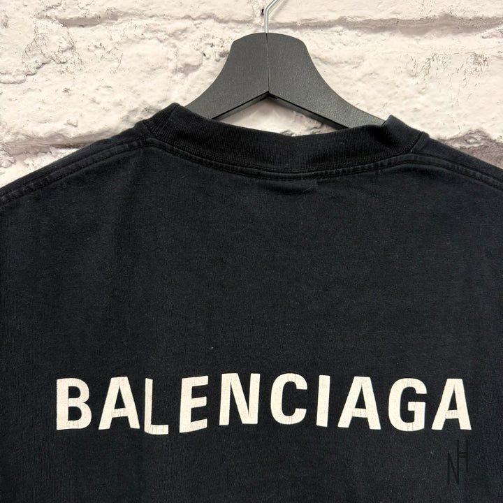 Balenciaga Back Logo Oversized T-Shirt Black