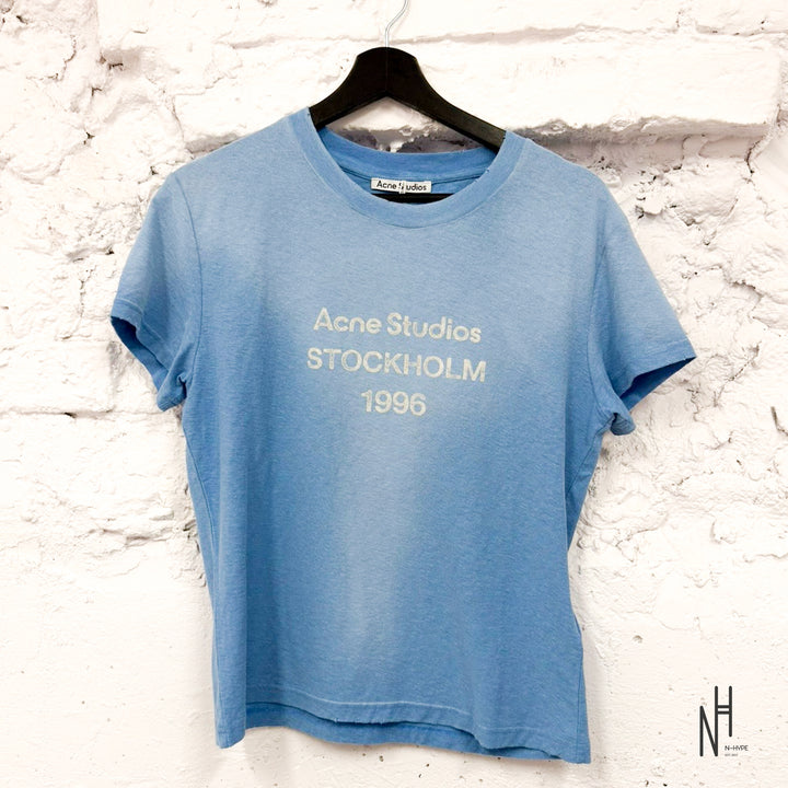 Acne Studios Sprayed 1996 Logo T-Shirt Cornflower Blue