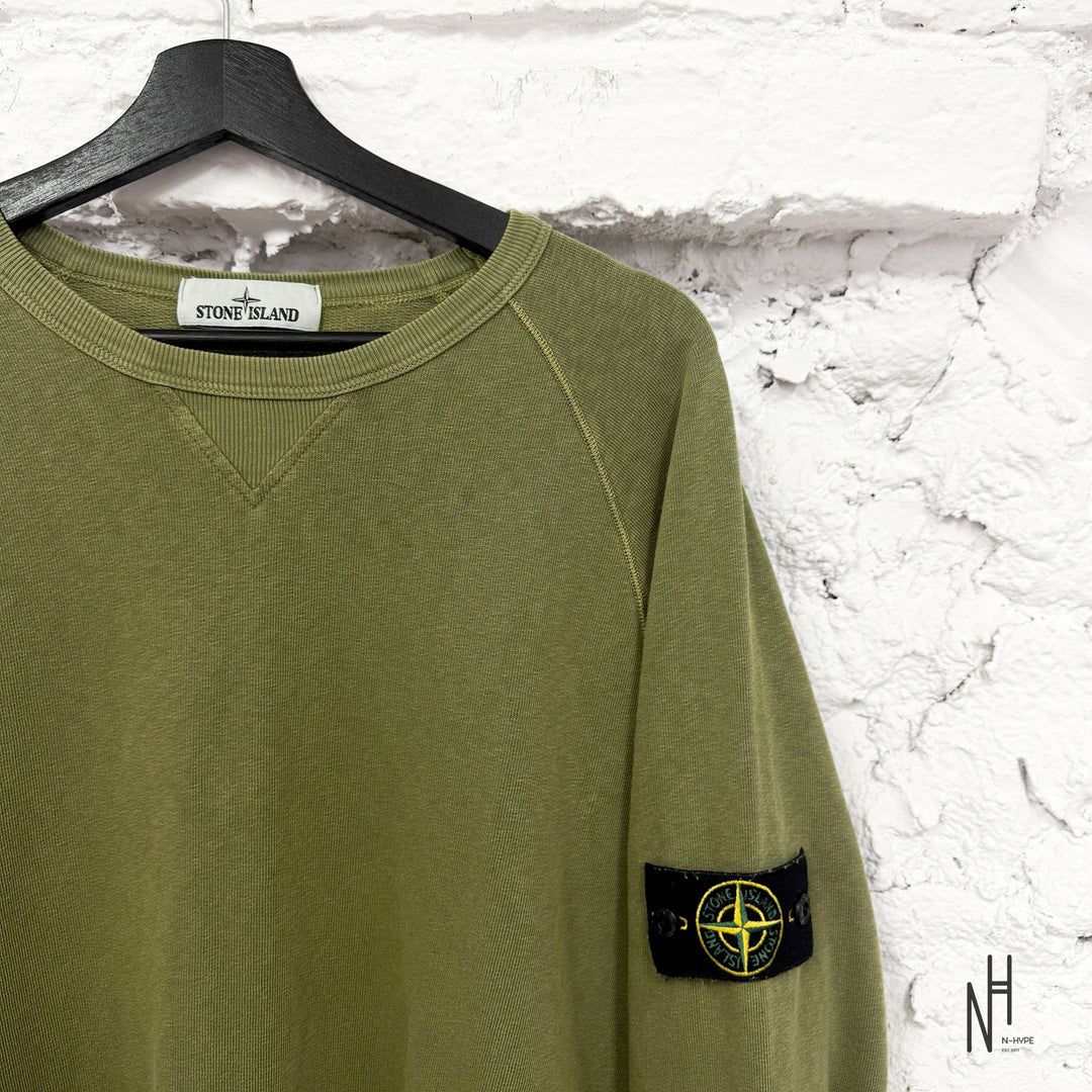 Stone Island Minimalist Crew Neck Sweater Military Green Used
