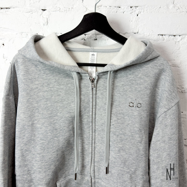 Alo Yoga Accolade Full Zip Hoodie Grey