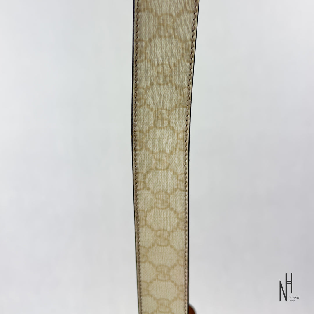 Gucci GG Supreme Belt White