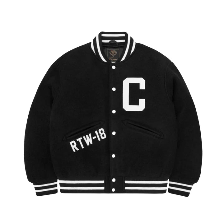 Corteiz Casentino Wool Varsity Jacket Black