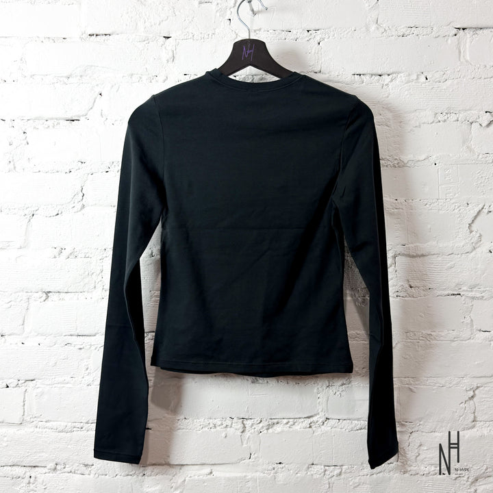 SKIMS Cotton Jersey Long Sleeve T-Shirt Soot