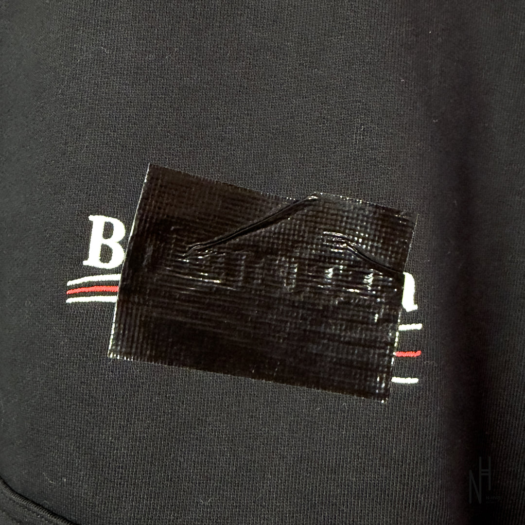 Balenciaga Political Campaign Cotton Hoodie Black