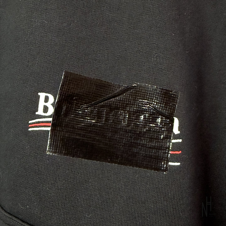 Balenciaga Political Campaign Cotton Hoodie Black