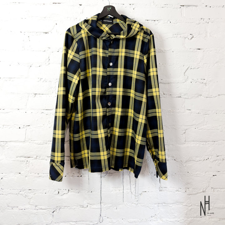 FVCKTHISBRAND FLANEL HOODIE YELLOW BLACK