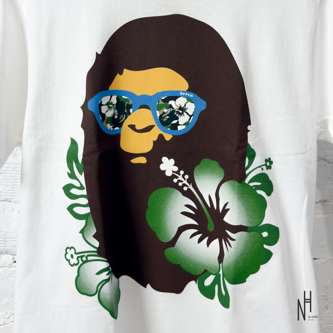 BAPE ABC Resort Camo Ape Head Tee White