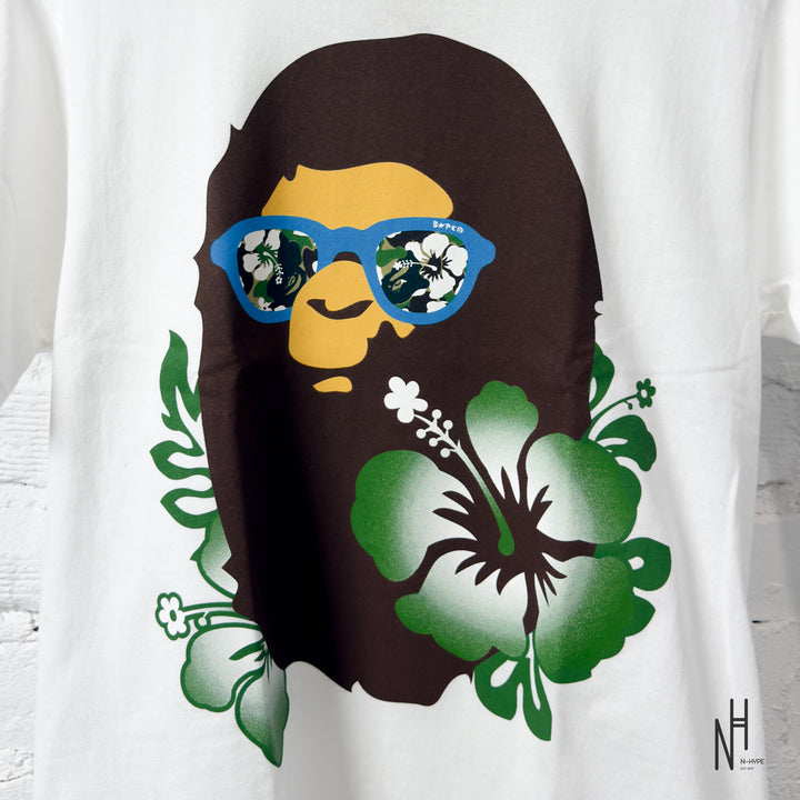 BAPE ABC Resort Camo Ape Head Tee White