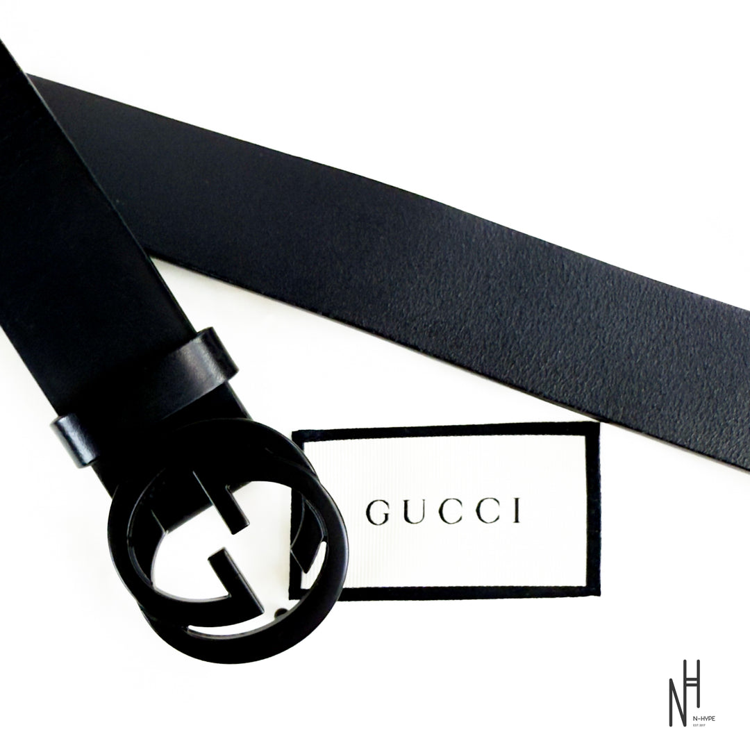 Gucci Matte Black Buckle Belt