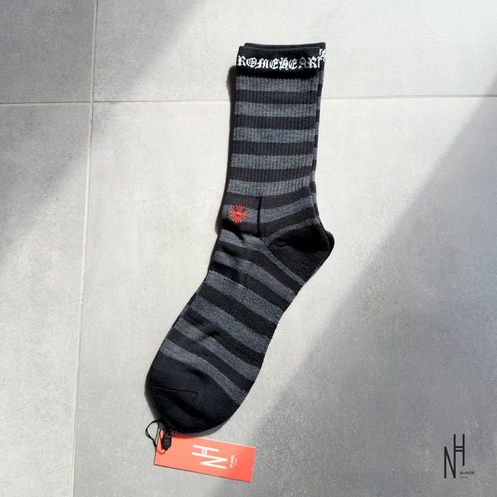 Chrome Hearts Stripe Socks Grey/Black