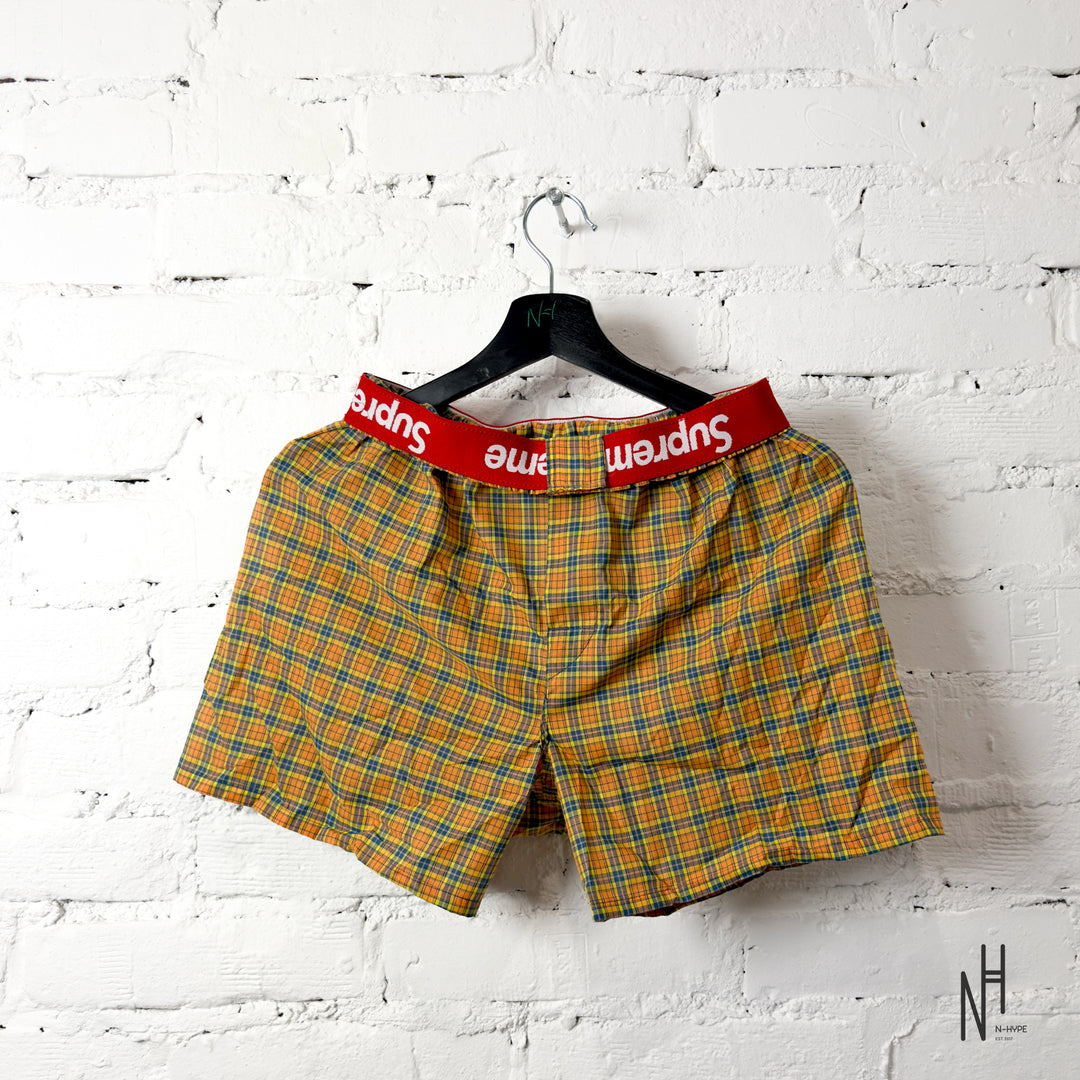 Supreme Hanes Plaid Boxers Mustard
