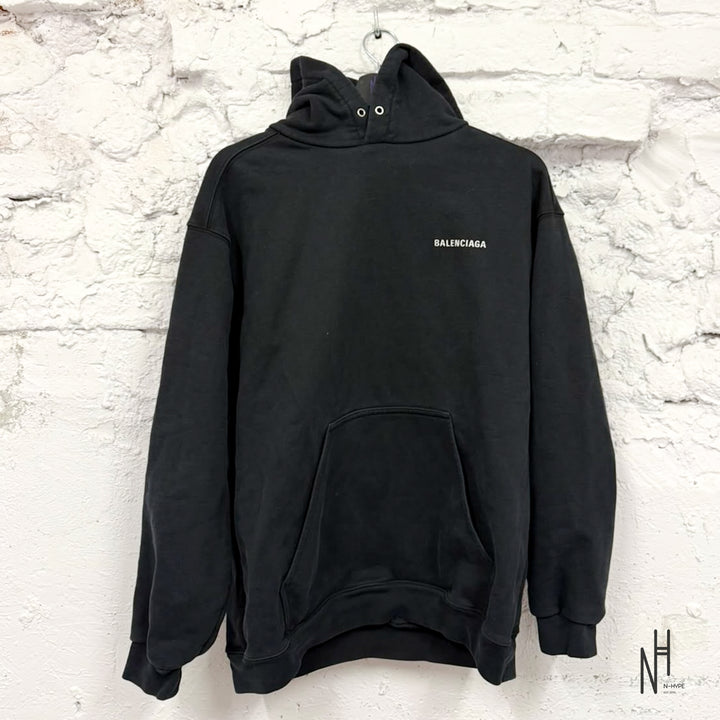 Balenciaga Back Logo Hoodie Black