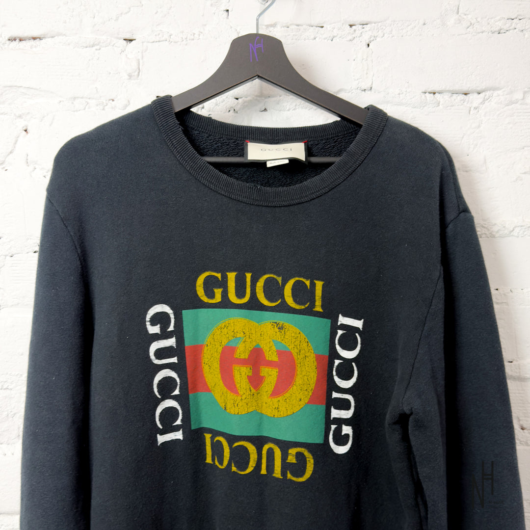 Gucci Vintage Logo Crewneck Black