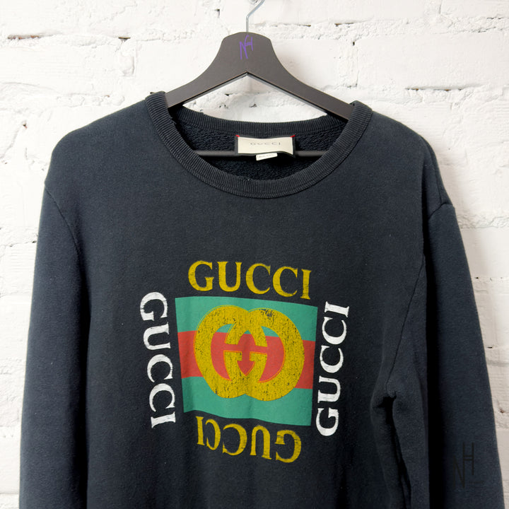 Gucci Vintage Logo Crewneck Black