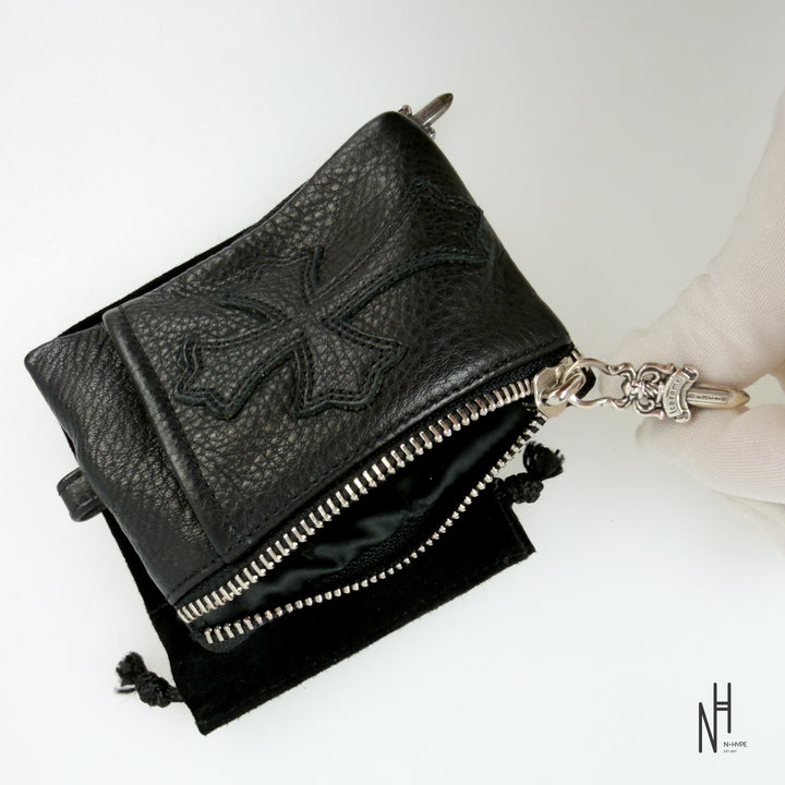 Chrome Hearts Double Zip Dagger Leather Wallet Black