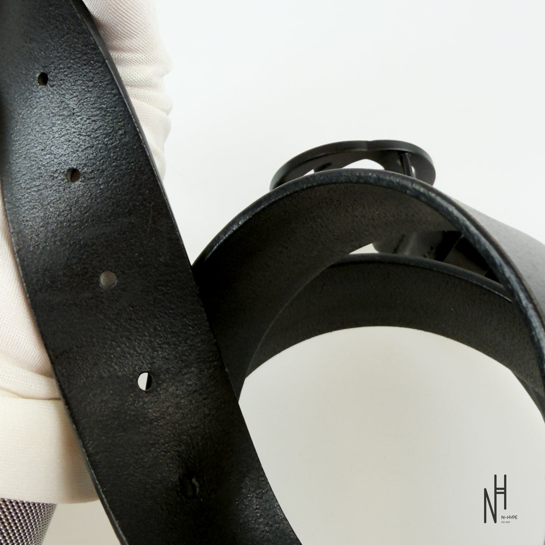 Gucci Matte GG Black Buckle Belt