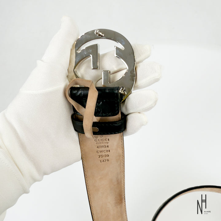 Gucci Monogram Black Belt