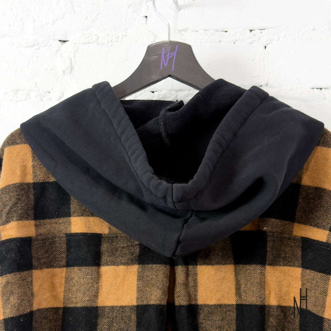FVCKTHISBRAND FLANEL HOODIE HONEY BROWN