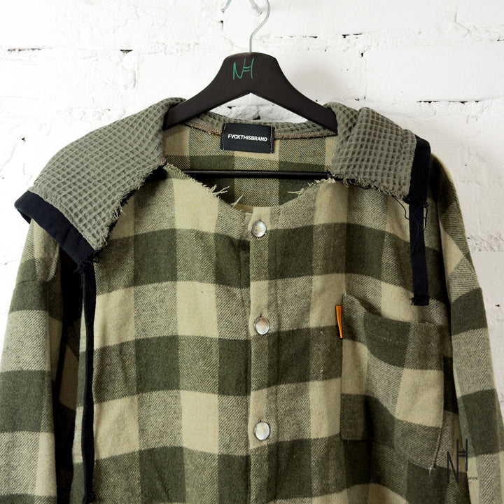 FVCKTHISBRAND FLANEL HOODIE KHAKI