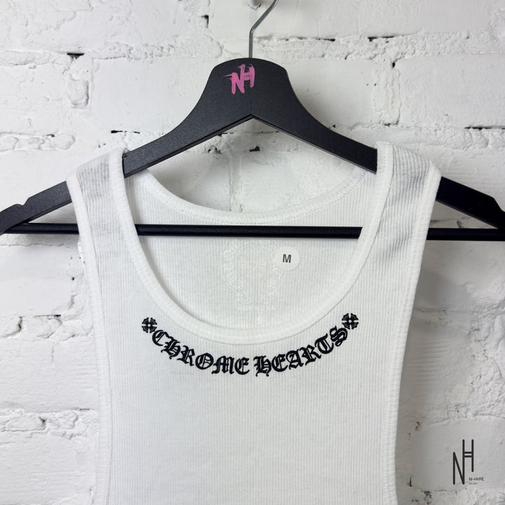 Chrome Hearts Scroll Logo Rib Tank White