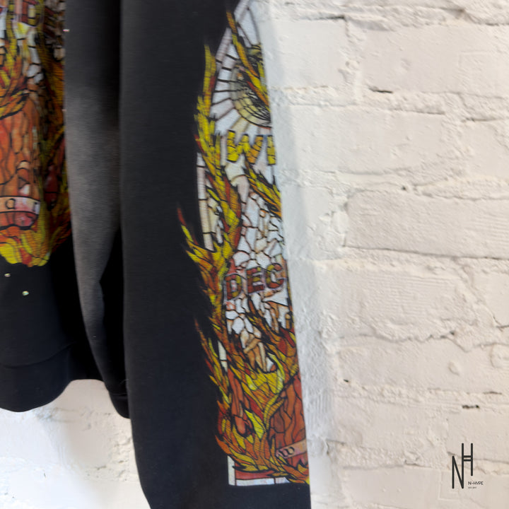 Who Decides War Flame Glass Hooded Sweatshirt Coal Black
