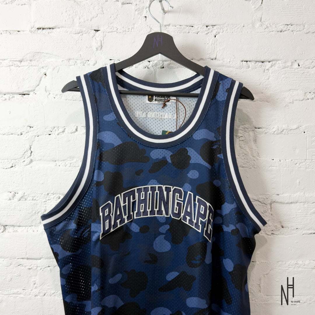 BAPE ABC Camo Basketball Tank Top Navy