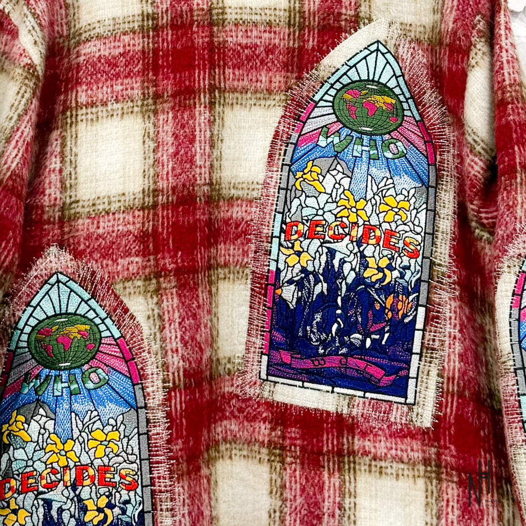 Who Decides War Windowed Cardigan Rose