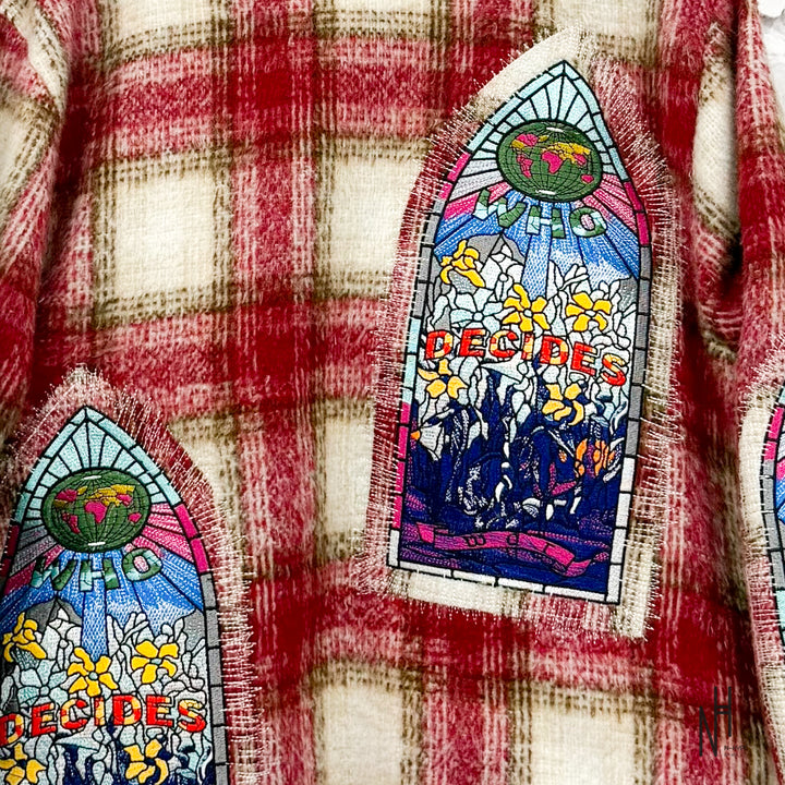 Who Decides War Windowed Cardigan Rose