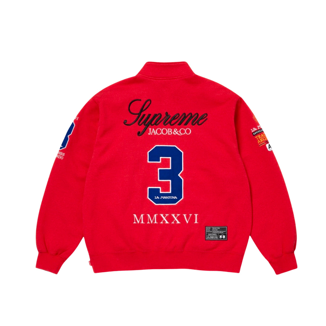 Supreme La Martina Zip Up Sweatshirt Red