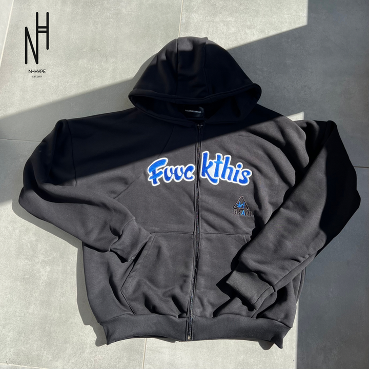 FVCKTHISBRAND CALI ZIP HOODIE BLUE